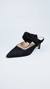 Botkier Women's Pina Bow-accented Suede Kitten Heel Mules In Black