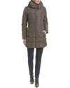 Cole Haan Feather & Down Puffer Jacket With Faux Fur Trim In Grey