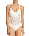 Robin Piccone Perla One Piece Swimsuit In Eggshell