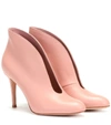 Gianvito Rossi Vania 85 Leather Ankle Boots In Pink