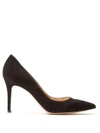 Gianvito Rossi - Gianvito 85 Point Toe Suede Pumps - Womens - Black