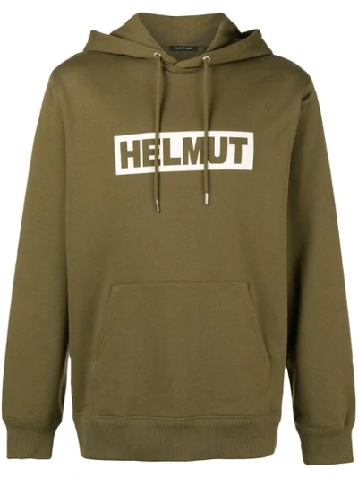 Helmut Lang Men's Logo Typographic Hoodie In Army