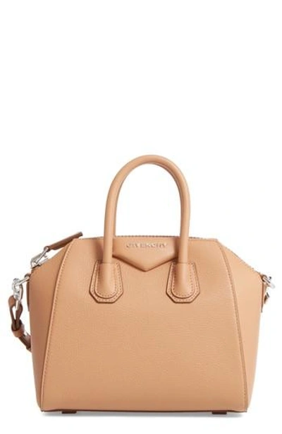 Givenchy 'mini Antigona' Sugar Leather Satchel - Beige In Medium Beige