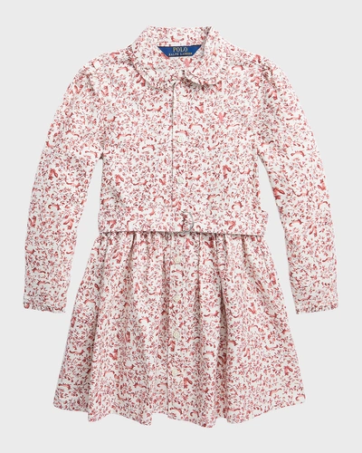 Ralph Lauren Kids' Girl's Francine Printed Oxford Shirtdress In Girls Foxy Floral