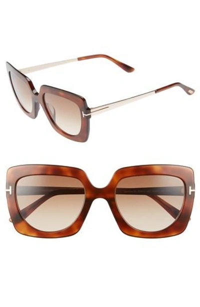 Tom Ford Jasmine 53mm Sunglasses - Blonde Havana/ Gradient Brown