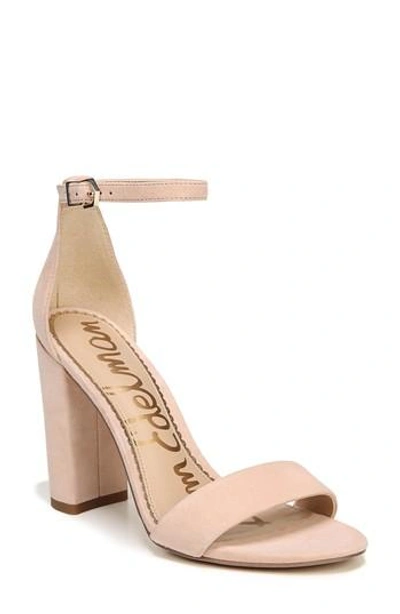 Sam Edelman Yaro Ankle Strap Sandal In Seashell Pink Suede