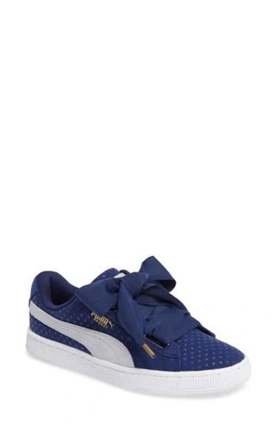 Puma Basket Heart Sneaker In Twilight Blue/ Halogen Blue