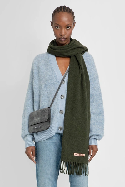 Acne Studios Womens Denim Blue Rives Relaxed-fit Mohair Wool-blend Cardigan