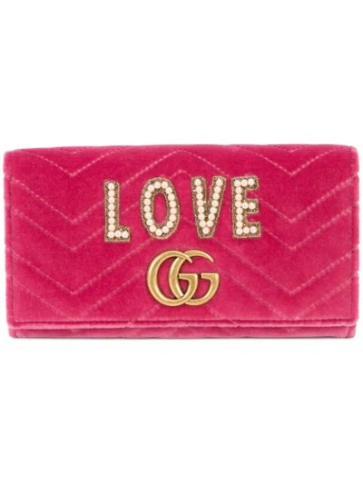 Gucci Gg Marmont Wallet In Pink