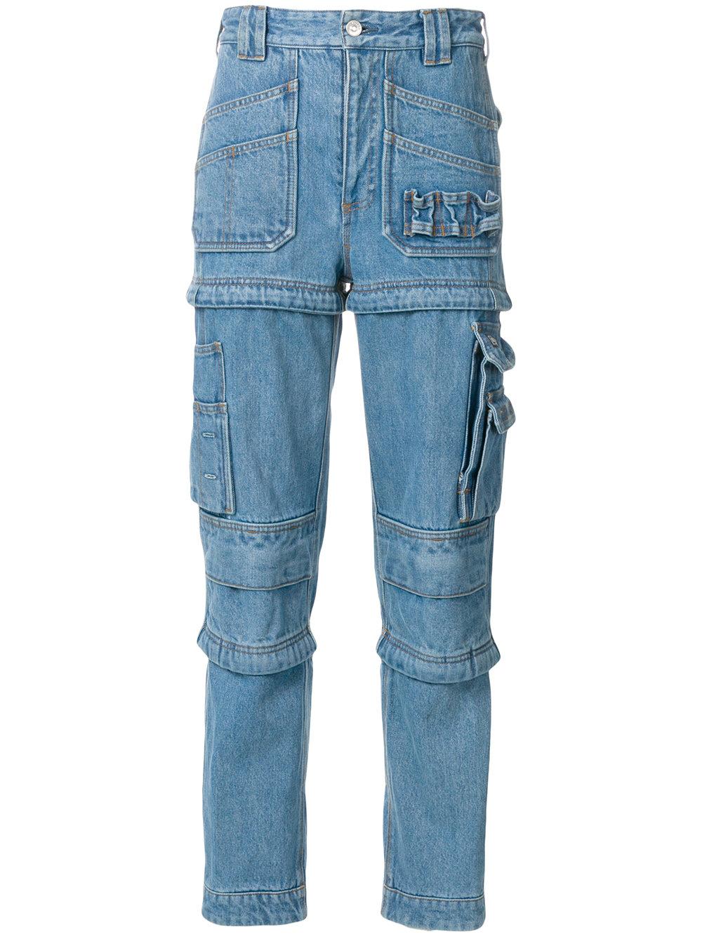 Balenciaga Convertible Cargo Jeans - Lt. Blue In Light Denim | ModeSens