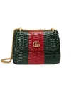 Gucci Small Linea Cestino Glazed Wicker Shoulder Bag In Green