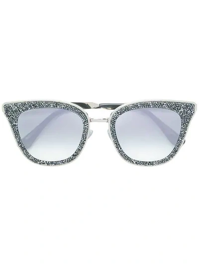 Jimmy Choo Lizzy 63 Crystal Embellished Sunglasses In Metallic