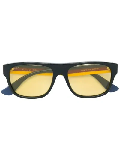 Gucci Square Side Stripe Sunglasses In Multicolour