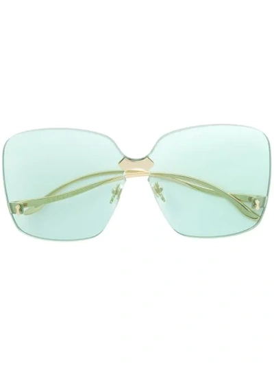 Gucci Square Frame Rimless Sunglasses In Metallic