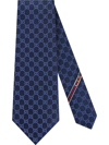 Gucci Gg Pattern Silk Tie In Blau