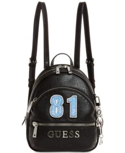 Guess Manhattan Small Backpack In Black/silver