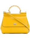 Dolce & Gabbana Sicily Medium Pebble-leather Bag In Yellow