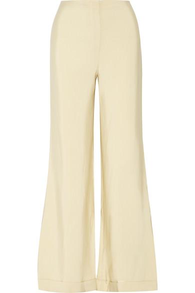 The Row Winona Wool And Silk-blend Faille Wide-leg Pants | ModeSens