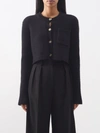 Khaite Lavan Knitted Cropped Cardigan In Black