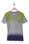 Go Couture Deep V-neck Boyfriend T-shirt In Grey/ Beetroot Purple