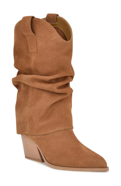 Nine West Wilton Slouch Bootie In Medium Brown