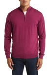 Peter Millar Autumn Crest Quarter Zip Sweater In Dark Radish