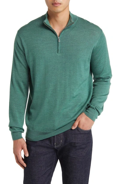 Peter Millar Autumn Crest Quarter Zip Sweater In Safari