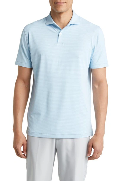 Peter Millar Crown Crafted Ambrose Jersey Performance Polo In Blue Frost
