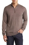 Peter Millar Autumn Crest Wool Blend Quarter Zip Pullover In Birch