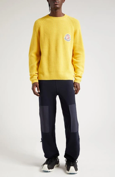 Moncler Genius X Billionaire Boys Club Crewneck Virgin Wool & Cashmere Jumper In Yellow