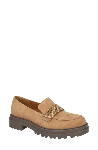 Bella Vita Paz Lug Loafer In Cognac Suede Leather