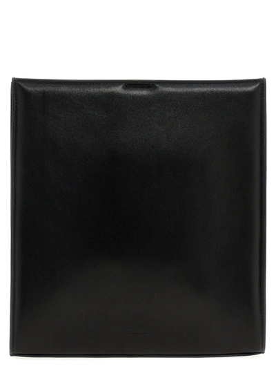 Jil Sander Leather Shoulder Strap Crossbody Bags Black