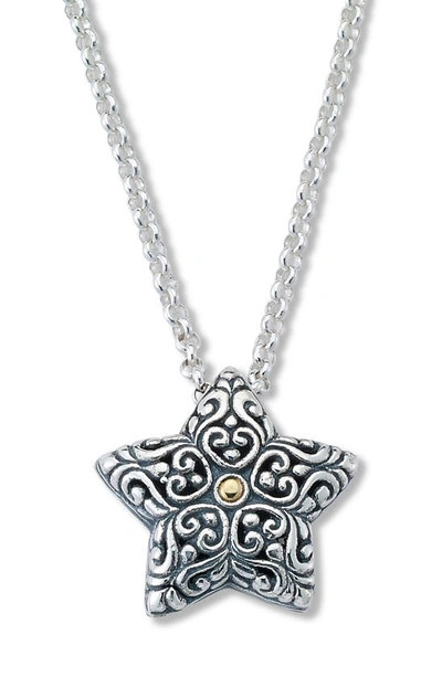 Samuel B. Filigree Star Pendant Necklace In Silver And Gold