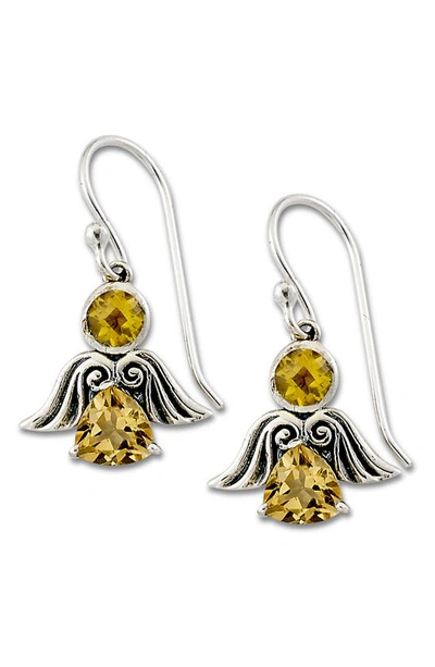 Samuel B. Angel Drop Earrings In Yellow