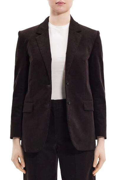 Theory Slim Tailored Wool-blend Jacket In Mink