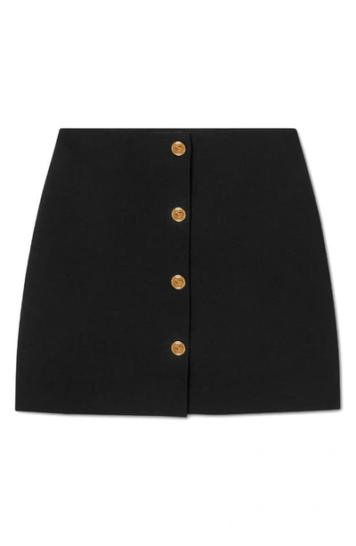 Versace Front Button Skirt In Black