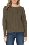 Liverpool Los Angeles Links Stitch Batwing Sleeve Sweater In Myrtle Heather