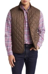 Peter Millar Essex Water Resistant Quilted Travel Vest In Chestnut