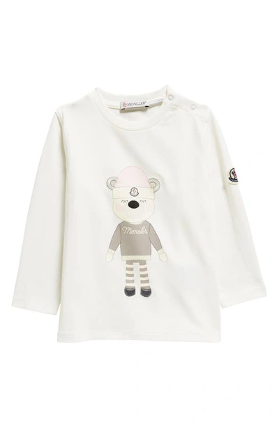 Moncler Babies' Kids' Long Sleeve Stretch Cotton Graphic T-shirt In White