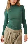 Free People The Rickie Mock Neck T-shirt In Evergreen