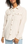 Roxy Let It Go Cotton Corduroy Button-up Shirt In Tapioca
