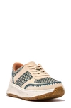 Fitflop F-mode Knit Panel Platform Sneaker In Steel Blue