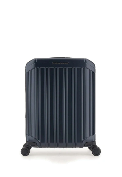 Piquadro "pq-light" Polycarbonate Trolley In Blue