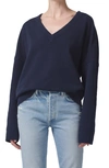 Citizens Of Humanity Ronan V-neck Sweater In Navy