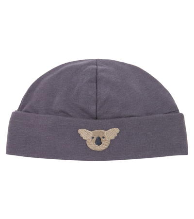 Donsje Baby Beller Cotton-blend Beanie In Grey