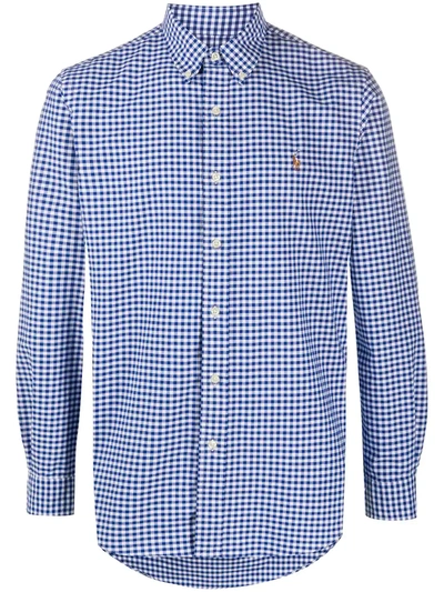 Polo Ralph Lauren Classic Fit Long Sleeve Gingham Checked Button Down Shirt In Blue