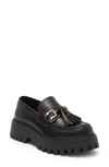 Steve Madden Berklie Platform Loafer In Black Leather