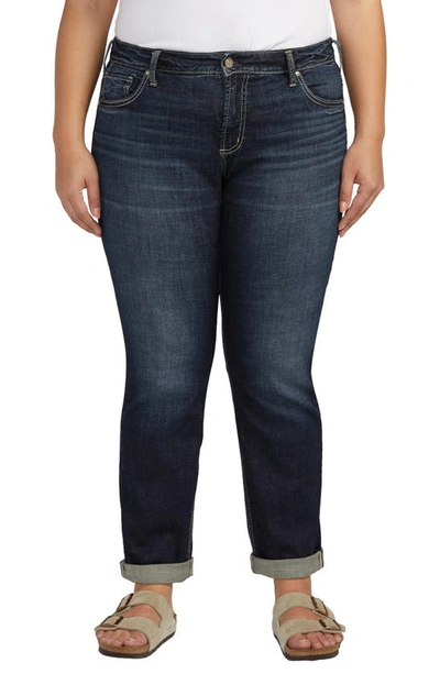 Silver Jeans Co. Mid Rise Slim Boyfriend Jeans In Indigo