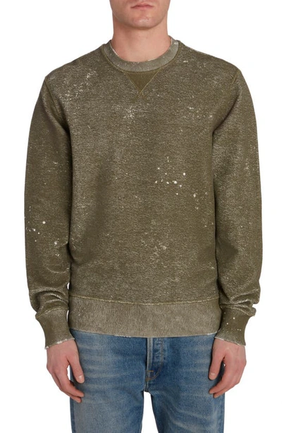 Golden Goose Journey Distressed Cotton Sweatshirt In Green