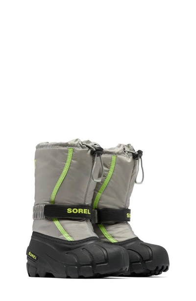 Sorel Kids' Flurry Weather Resistant Snow Boot In Chrome Grey/ Black